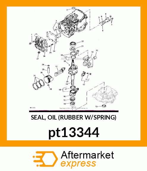 SEAL, OIL (RUBBER W/SPRING) pt13344