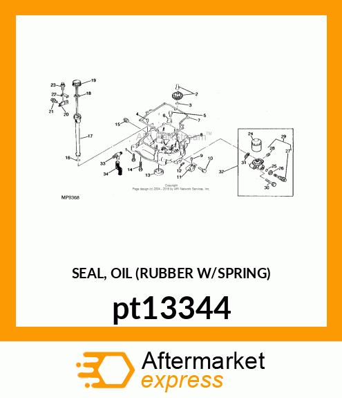 SEAL, OIL (RUBBER W/SPRING) pt13344