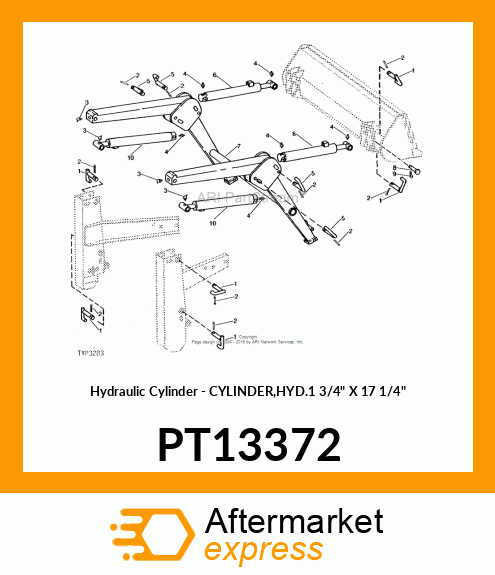 Hydraulic Cylinder - CYLINDER,HYD.1 3/4" X 17 1/4" PT13372