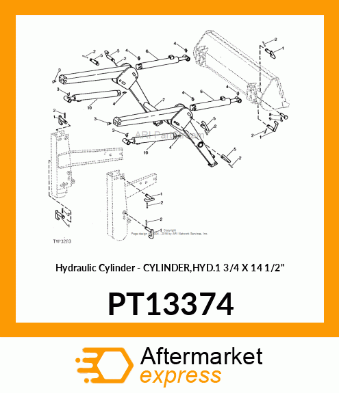 Hydraulic Cylinder - CYLINDER,HYD.1 3/4 X 14 1/2" PT13374