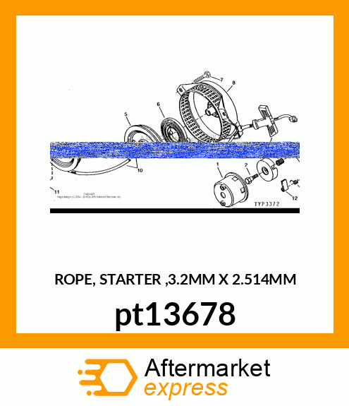 ROPE, STARTER ,3.2MM X 2.514MM pt13678