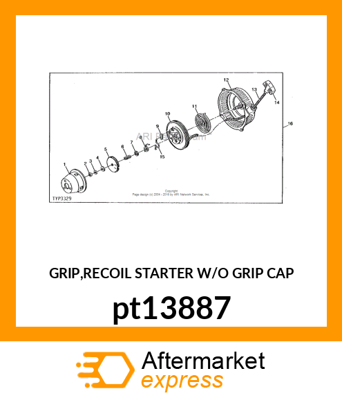 GRIP,RECOIL STARTER W/O GRIP CAP pt13887