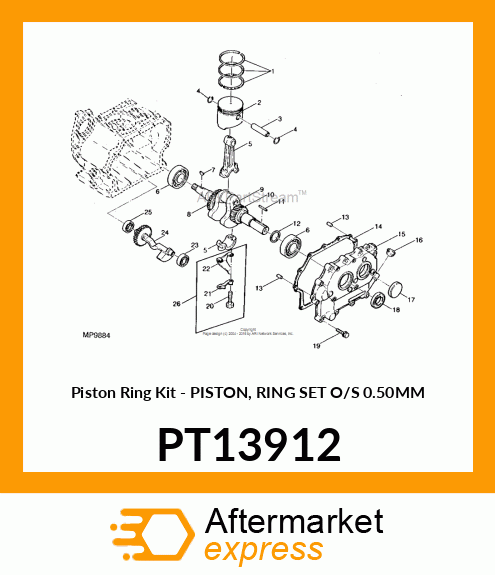 Piston Ring Kit - PISTON, RING SET O/S 0.50MM PT13912