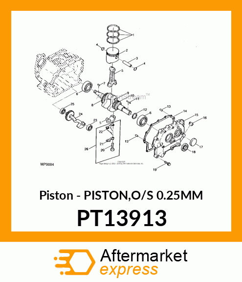 Piston - PISTON,O/S 0.25MM PT13913