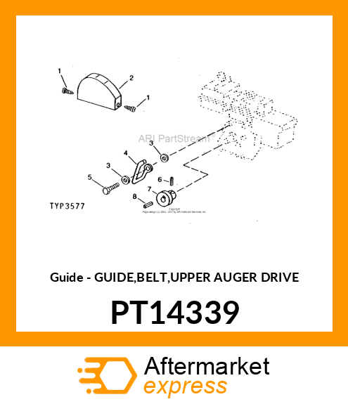 Guide - GUIDE,BELT,UPPER AUGER DRIVE PT14339