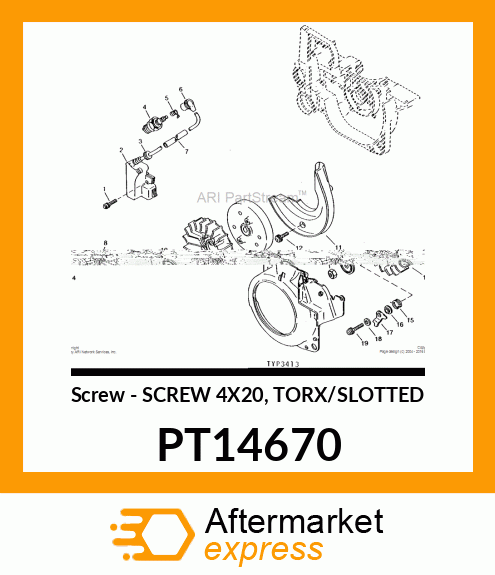 Screw - SCREW 4X20, TORX/SLOTTED PT14670