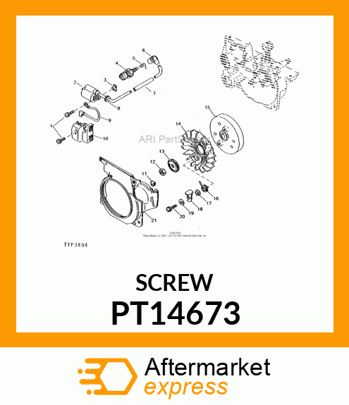 Screw - SCREW 5X20, TORX/SLOTTED PT14673