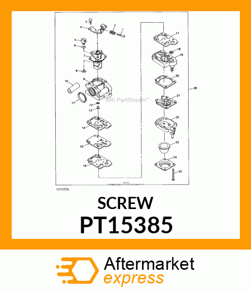 Screw - SCREW, PUMP COVER PT15385