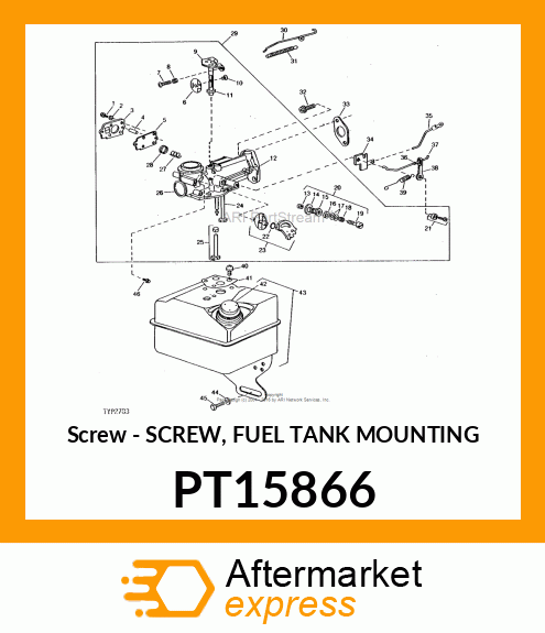 Screw - SCREW, FUEL TANK MOUNTING PT15866