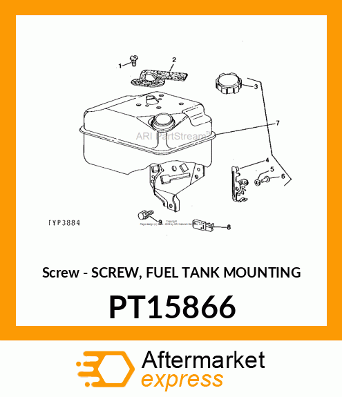 Screw - SCREW, FUEL TANK MOUNTING PT15866