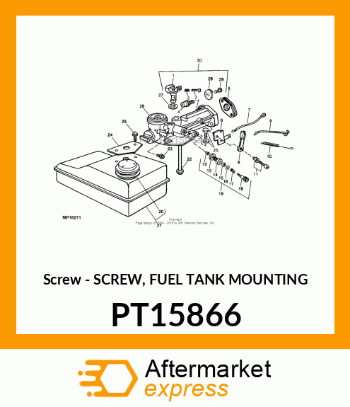 Screw - SCREW, FUEL TANK MOUNTING PT15866