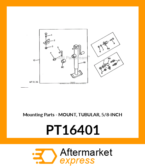 Mounting Parts - MOUNT, TUBULAR, 5/8-INCH PT16401