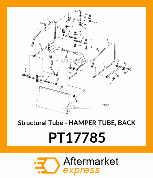 Structural Tube - HAMPER TUBE, BACK PT17785