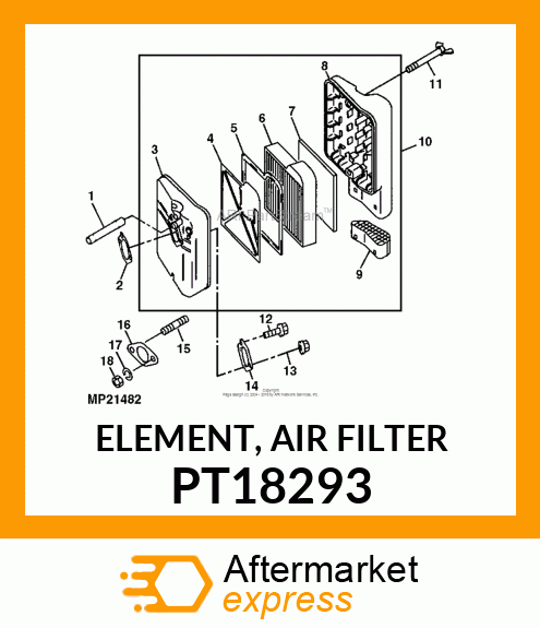 ELEMENT, AIR FILTER PT18293