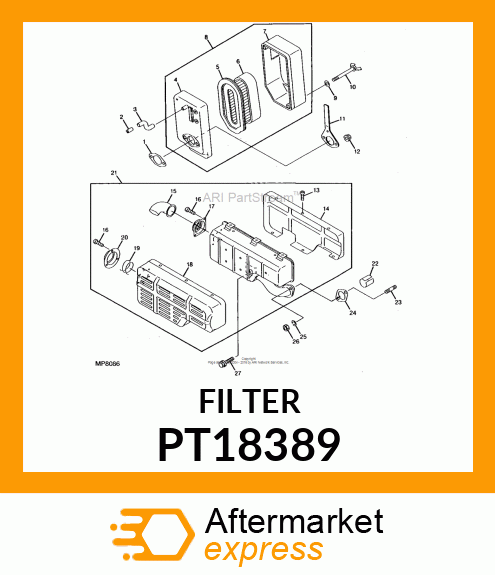 ELEMENT, AIR FILTER PT18389