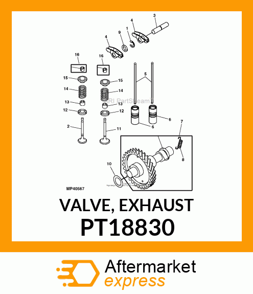 VALVE, EXHAUST PT18830