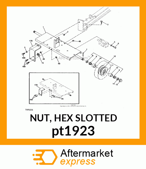 NUT, HEX SLOTTED pt1923