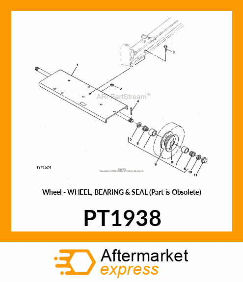 Wheel - WHEEL, BEARING & SEAL (Part is Obsolete) PT1938