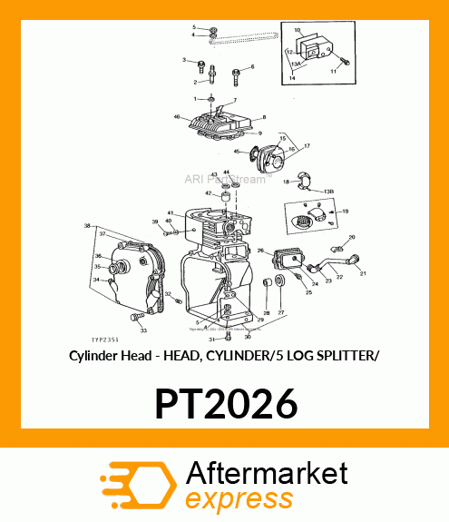 Cylinder Head - HEAD, CYLINDER/5 LOG SPLITTER/ PT2026