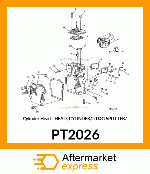 Cylinder Head - HEAD, CYLINDER/5 LOG SPLITTER/ PT2026