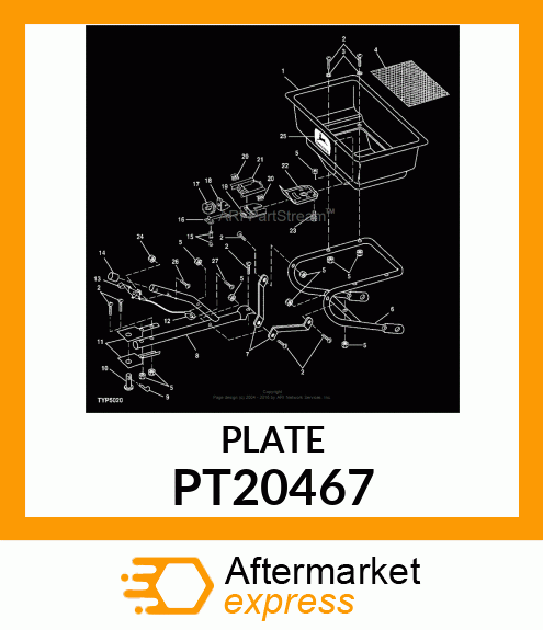 PLATE, HOPPER BOTTOM PT20467