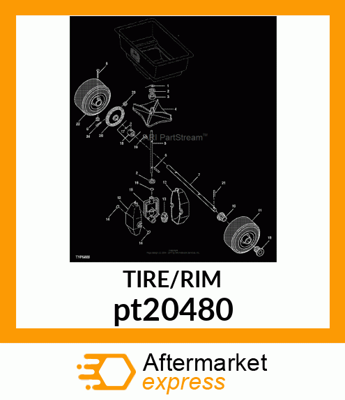 ASSEMBLY, WHEEL AND TURF TIRE pt20480