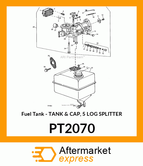 Fuel Tank - TANK & CAP, 5 LOG SPLITTER PT2070