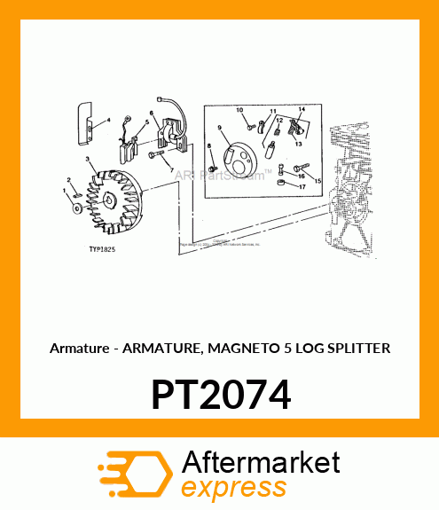 Armature - ARMATURE, MAGNETO 5 LOG SPLITTER PT2074