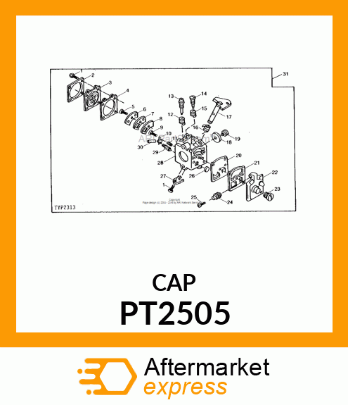 Cover - COVER, CARBURETOR DIAPHRAGM PT2505