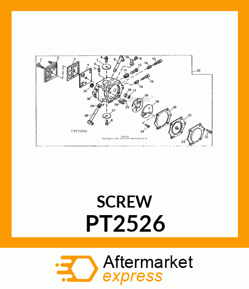 Screw - SCREW, PUMP COVER PT2526