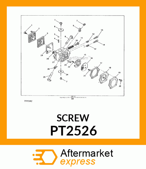 Screw - SCREW, PUMP COVER PT2526