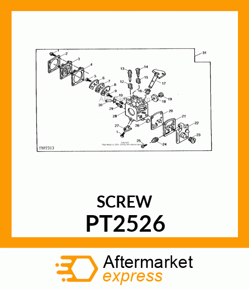 Screw - SCREW, PUMP COVER PT2526