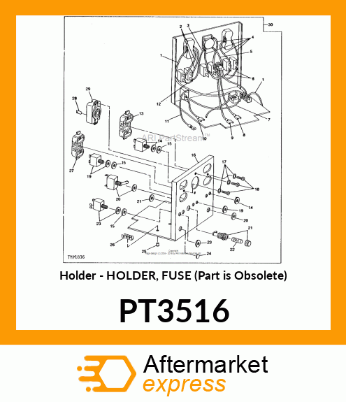 Holder - HOLDER, FUSE (Part is Obsolete) PT3516