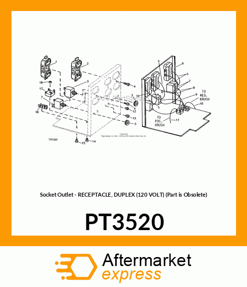 Socket Outlet - RECEPTACLE, DUPLEX (120 VOLT) (Part is Obsolete) PT3520