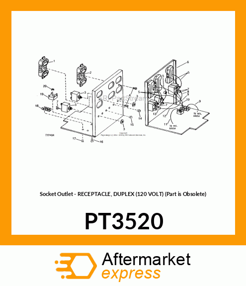 Socket Outlet - RECEPTACLE, DUPLEX (120 VOLT) (Part is Obsolete) PT3520