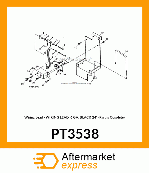 Wiring Lead - WIRING LEAD, 6 GA. BLACK 24" (Part is Obsolete) PT3538