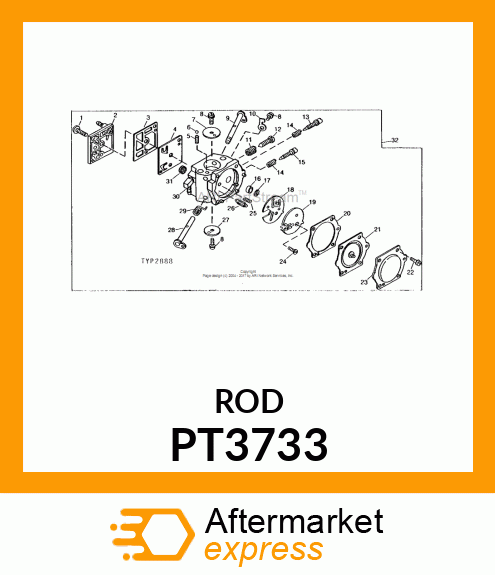 Shaft - SHAFT, THROTTLE-PUR (Part is Obsolete) PT3733