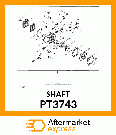 Shaft - SHAFT, CHOKE-PUR (Part is Obsolete) PT3743