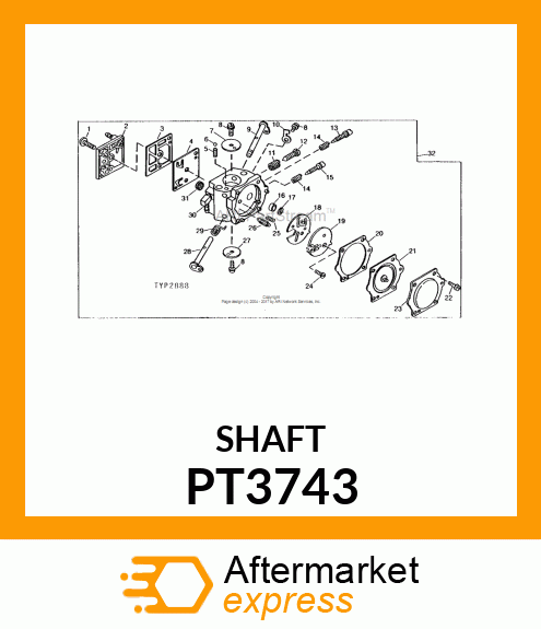 Shaft - SHAFT, CHOKE-PUR (Part is Obsolete) PT3743