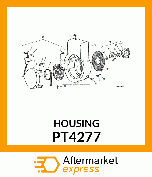 Housing - HOUSING, REWIND STARTER PT4277