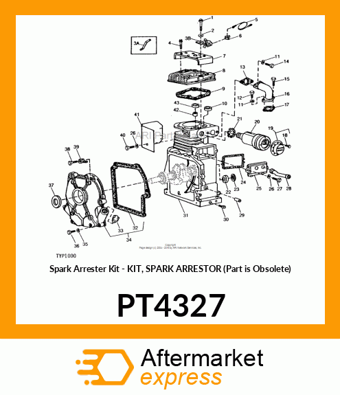 Spark Arrester Kit - KIT, SPARK ARRESTOR (Part is Obsolete) PT4327