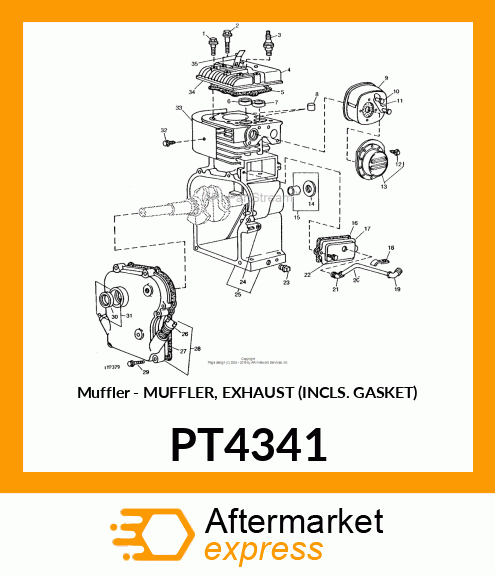 Muffler - MUFFLER, EXHAUST (INCLS. GASKET) PT4341