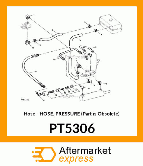 Hose - HOSE, PRESSURE (Part is Obsolete) PT5306