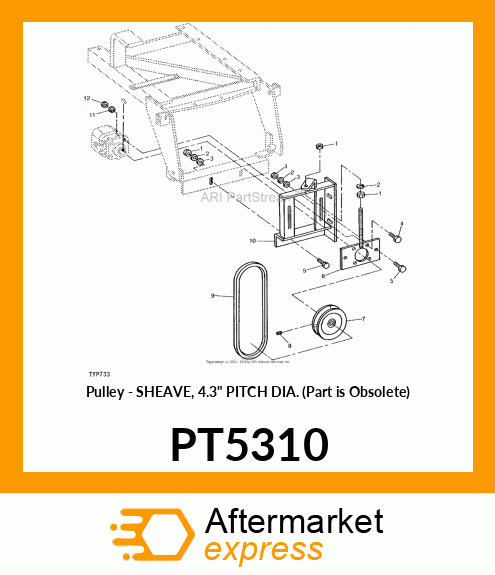 Pulley - SHEAVE, 4.3" PITCH DIA. (Part is Obsolete) PT5310