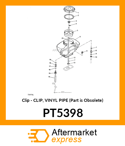 Clip - CLIP, VINYL PIPE (Part is Obsolete) PT5398