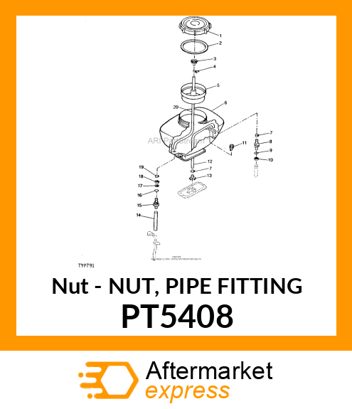 Nut - NUT, PIPE FITTING PT5408