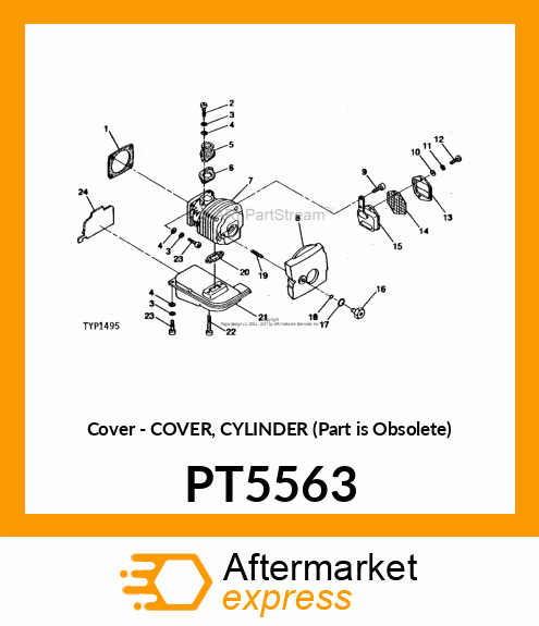 Cover - COVER, CYLINDER (Part is Obsolete) PT5563