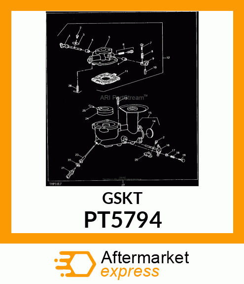 Gasket - GASKET CARBURETOR BODY PT5794