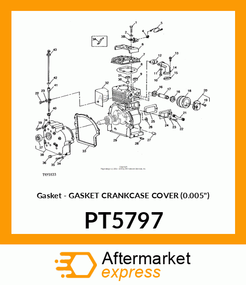 Gasket - GASKET CRANKCASE COVER (0.005") PT5797
