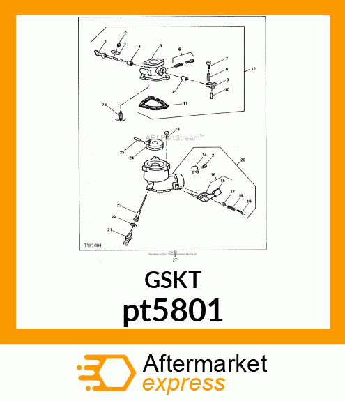 GASKET, CARBURETOR BODY pt5801